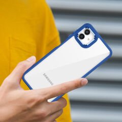 Samsung Galaxy A04 Kamera Çıkıntılı Arkası Şeffaf Köşeleri Parlak Renkli Işlemeli Flora Kapak
