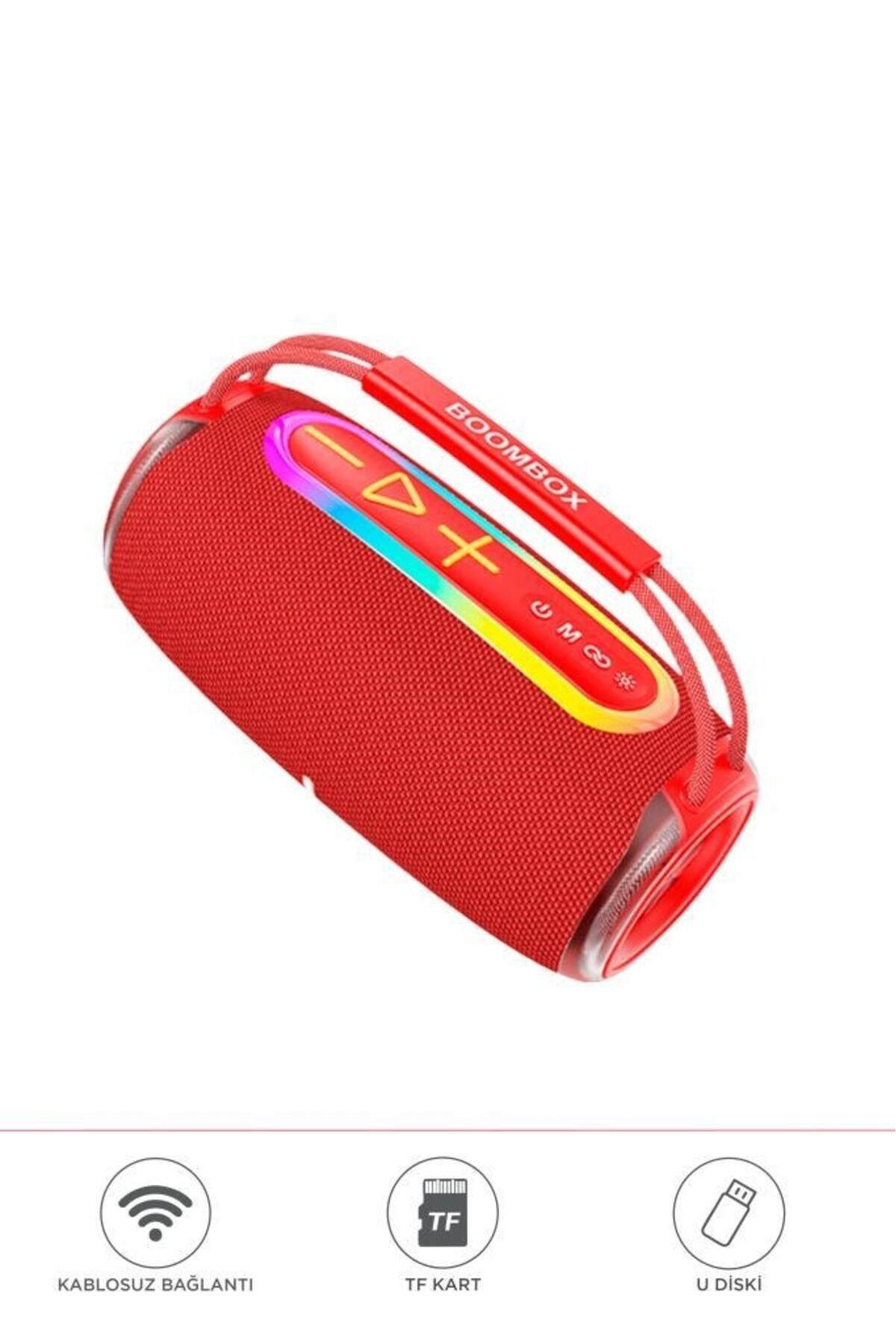 BOOMBOX680 IPX6 Kablosuz 30W Bluetooth Hoparlör Speaker Kırmızı