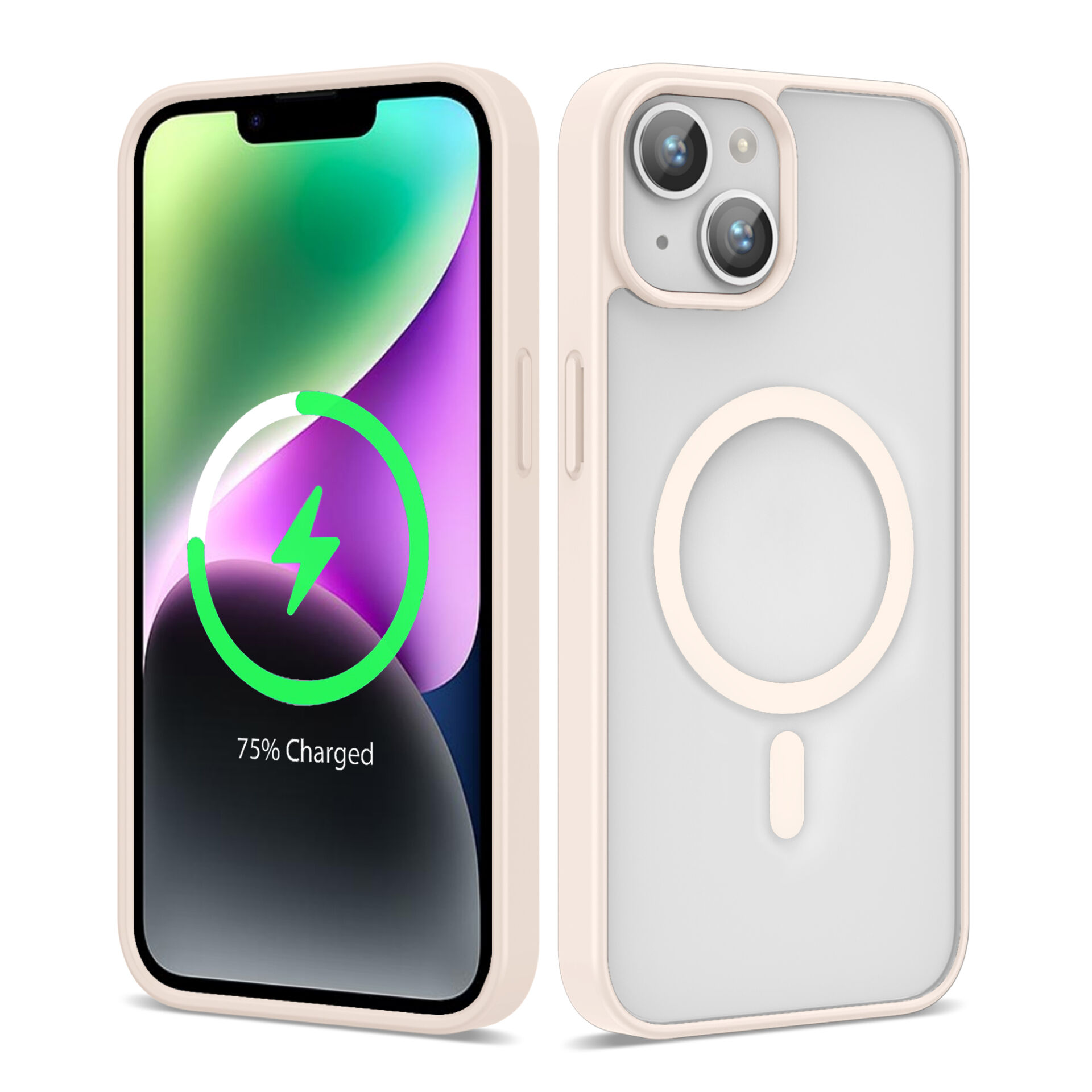 iPhone 13 Pro Kılıf Magsafe Wireless Şarj Özellikli Silikon  Ege Kapak kılıf Pembe