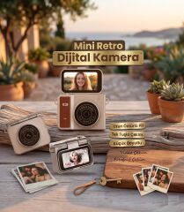 Mini Dijital Kamera 2K Flip Ekranlı Selfie Video Vlog Kamerası CMR46 Kahverengi
