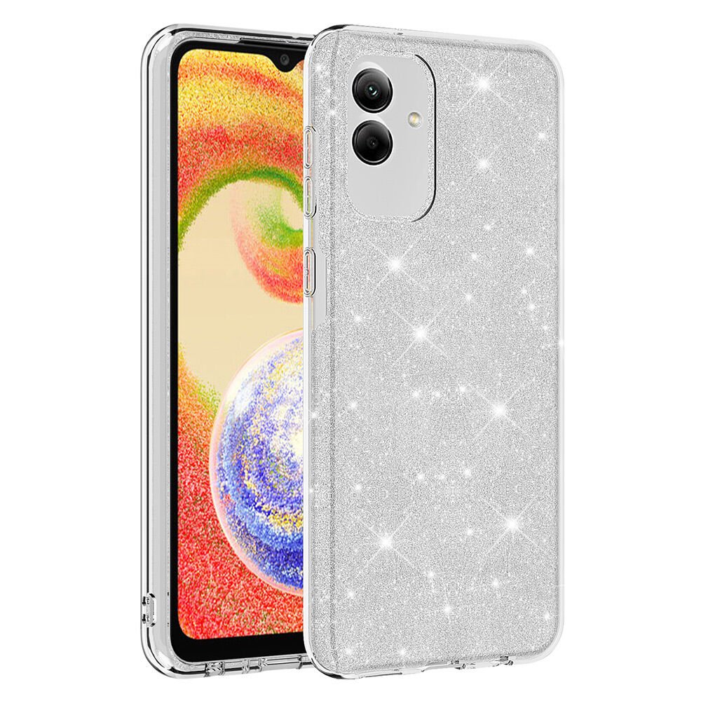 Samsung Galaxy A04 Shining Silikon Kılıf Gümüş