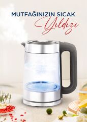 Cam Led Işıklı 1500W 1.8 L Kettle Su Isıtıcı