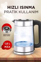 Cam Led Işıklı 1500W 1.8 L Kettle Su Isıtıcı