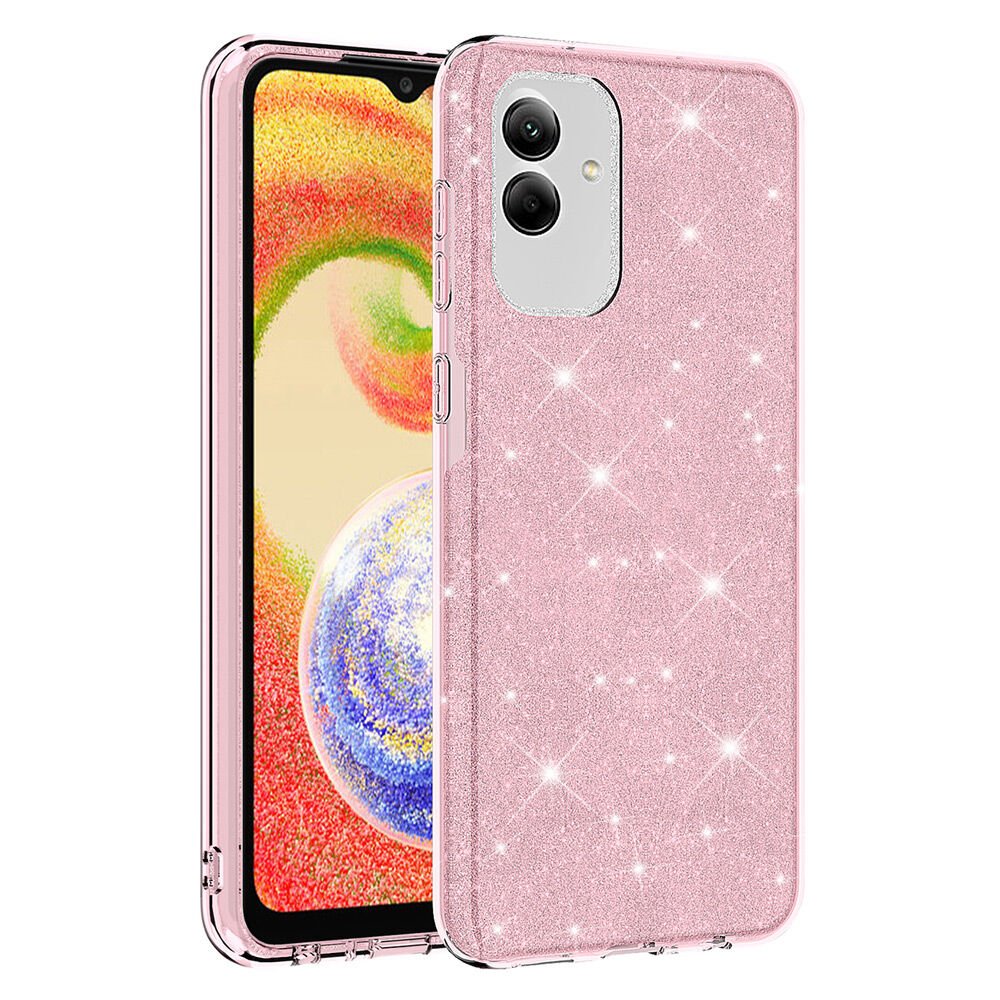 Samsung Galaxy A04 Shining Silikon Kılıf Pembe